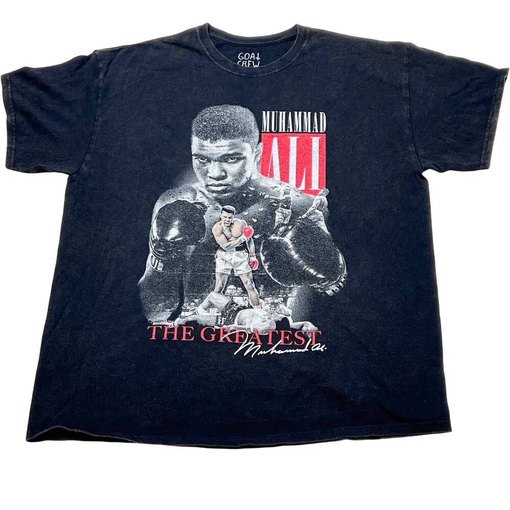 Muhammad Ali Shirt Large The Greatest Goat Crew Double Sided Graphic Boxing New